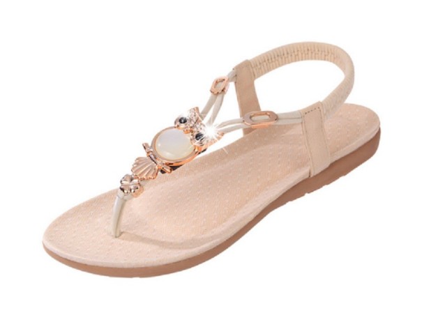 Damessandalen met uilenhanger beige 37