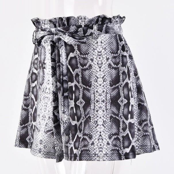 Damesshort met slangenpatroon zwart S