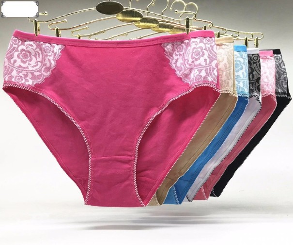 Damesslip met bloem - 4 st. XL