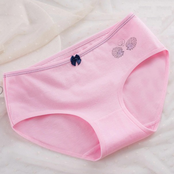 Damesslip met egelprint roze XXS
