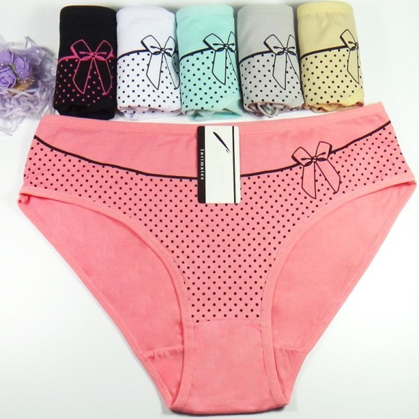 Damesslip met strikprint - 6 stuks XL