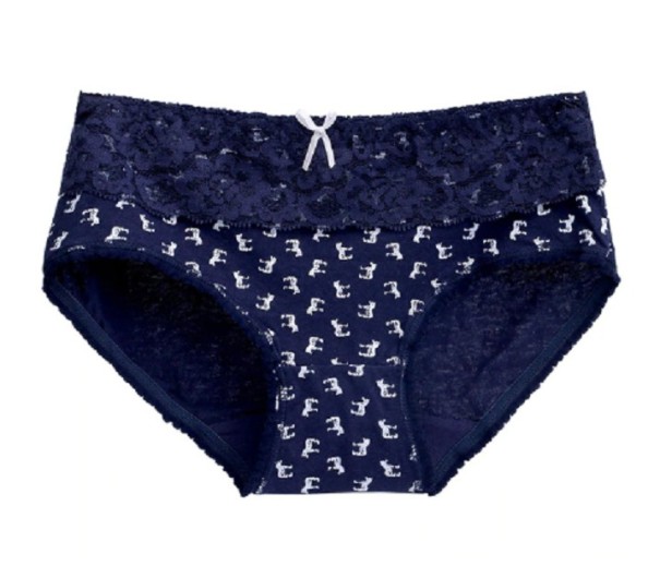 Damesslip met zebraprint donkerblauw M