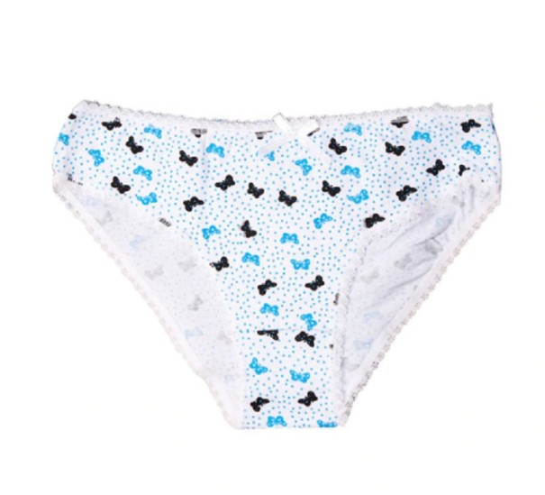 Damesslipjes met vlinderstrikjes wit M