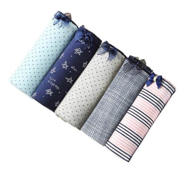 Damesslips met print - 5 st. S