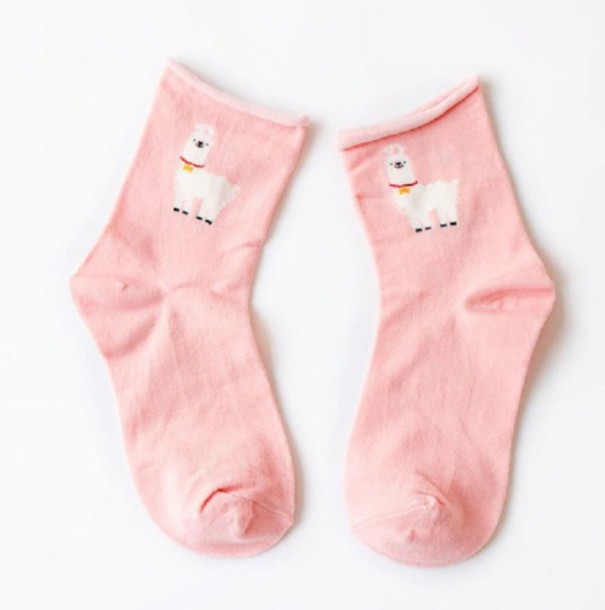 Damessokken met dieren roze