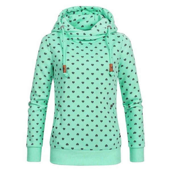 Damessweater met hartjes groen S