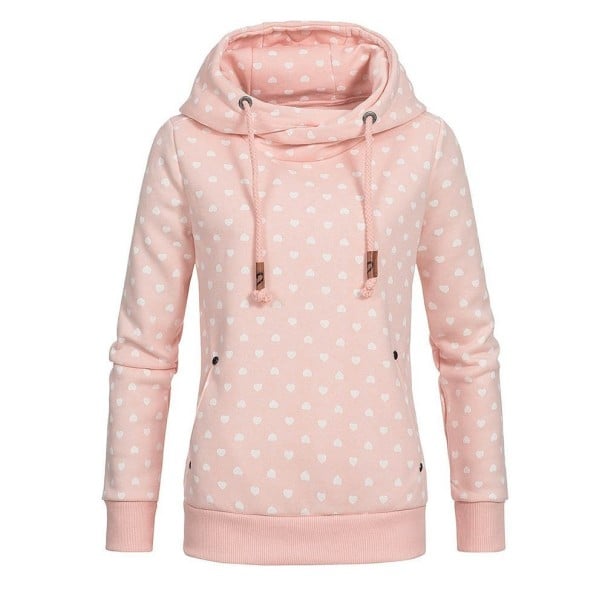 Damessweater met hartjes roze XS