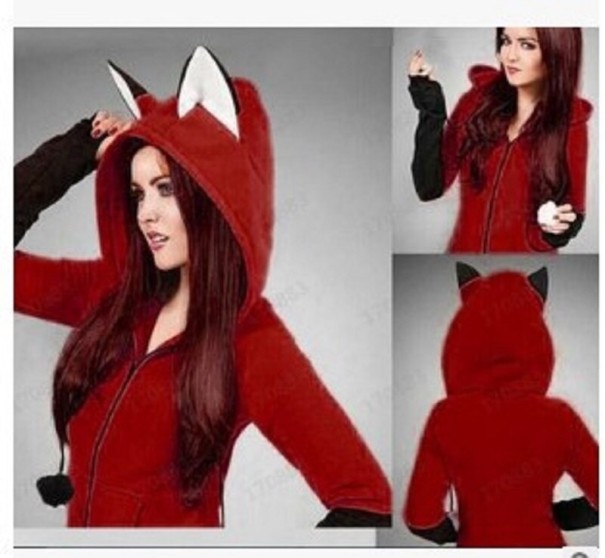 Damessweater met oren rood L