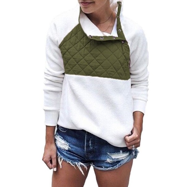 Damessweater met patroon legergroen L