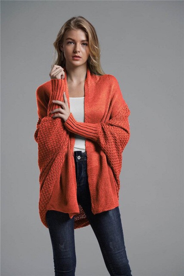 Damestrikcardigan A2201 murstensrød