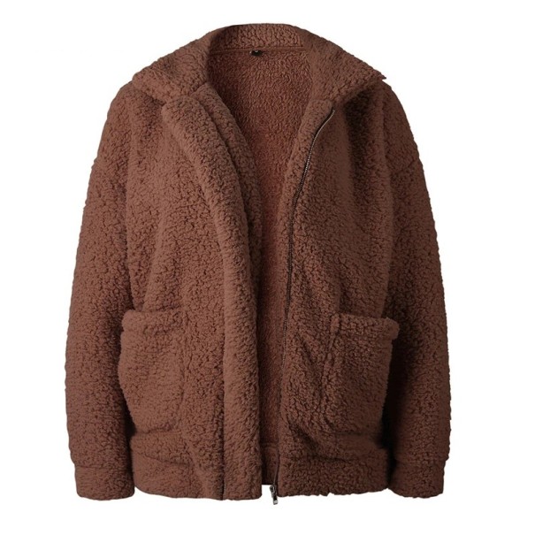 Damestrikjakke J3188 brun XXL
