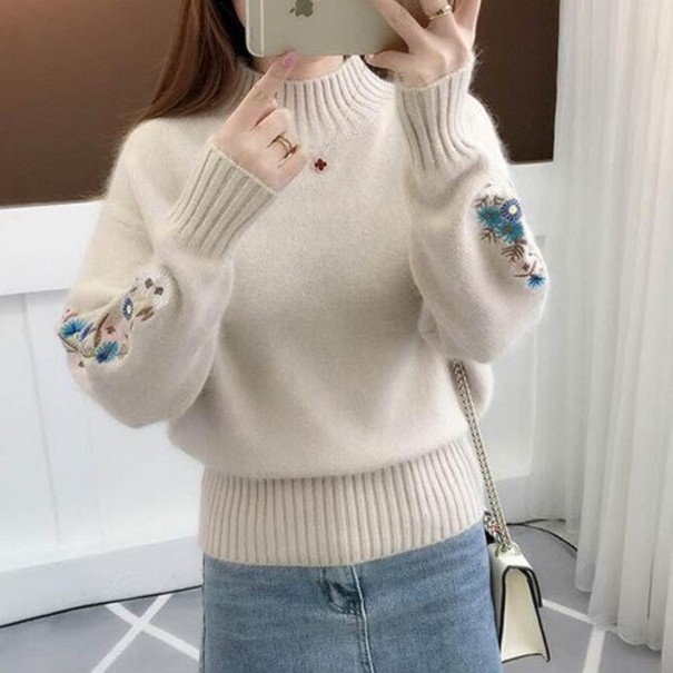 Damestriktrøje A2093 beige M