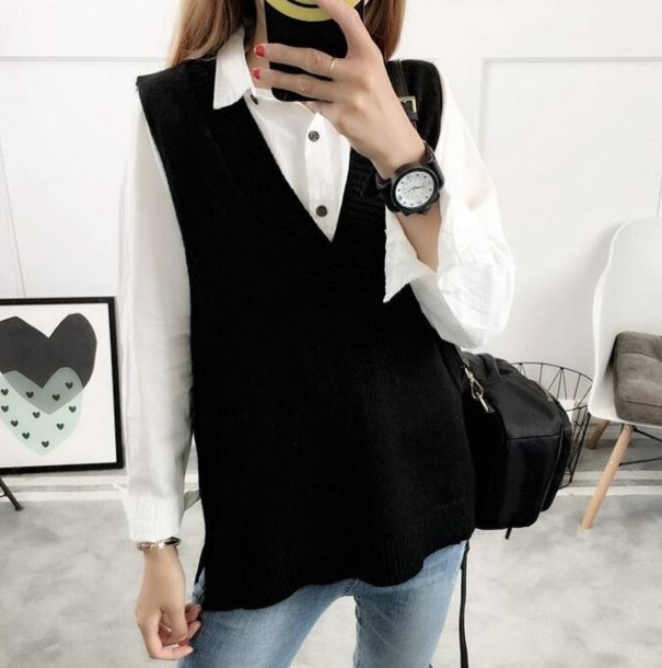 Damestrikvest G321 sort