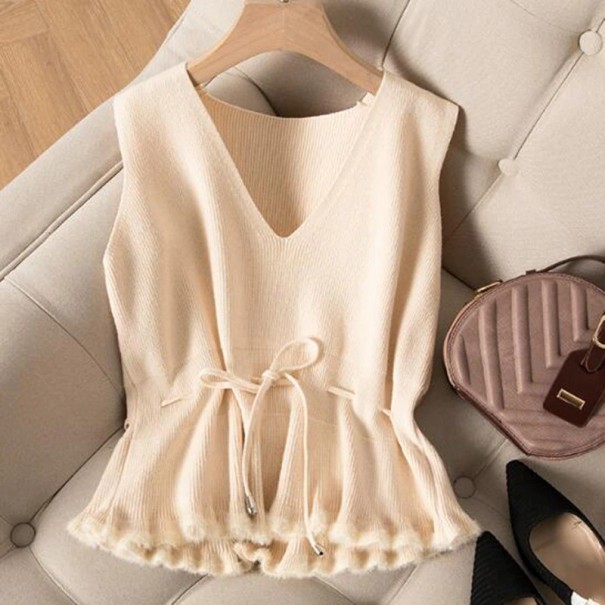 Damestrikvest P2365 beige