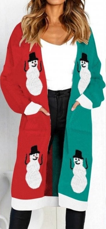 Damesvest met kerstpatroon L 3