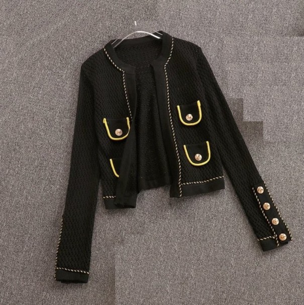 Damesvest met knopen zwart
