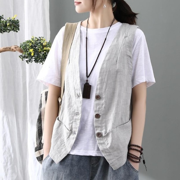 Damesvest P1627 lichtgrijs M