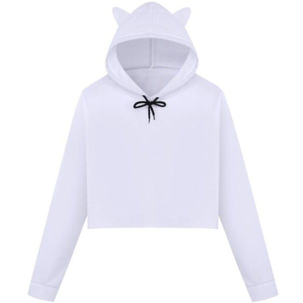 Damesweatshirt med ører P1694 hvid L