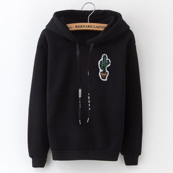 Damesweatshirt med print sort S 1