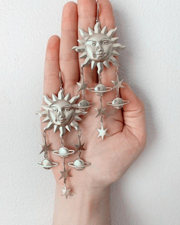 Dameszonneoorbellen zilver