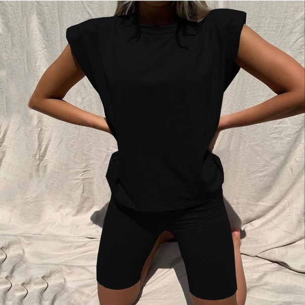 Dametop og shorts B1225 sort M