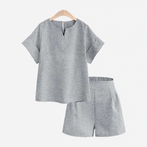 Dametop og shorts B937 grå L