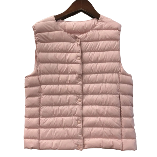 Damevest med knapper rosa XXL
