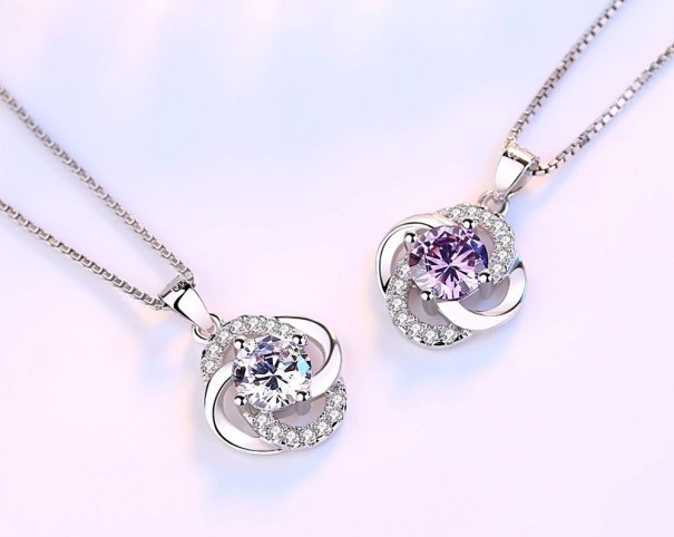 Damhalsband med blomma D411