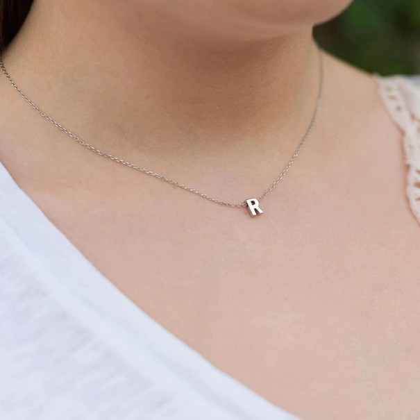 Damhalsband med bokstaven D397 silver P