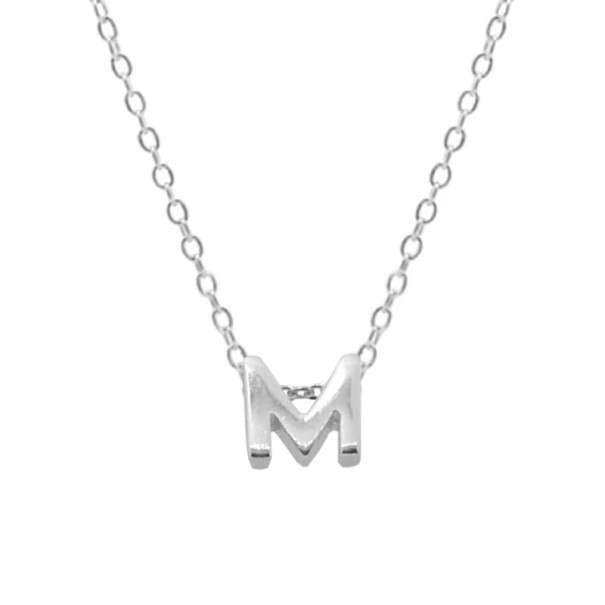 Damhalsband med bokstäver M65 silver M