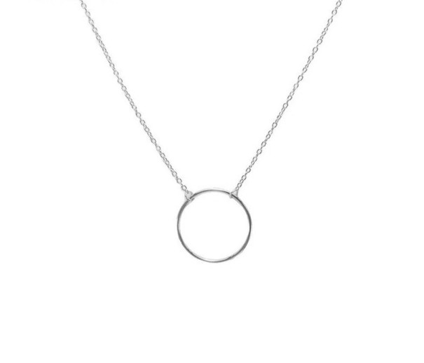 Damhalsband med cirkel G439 silver