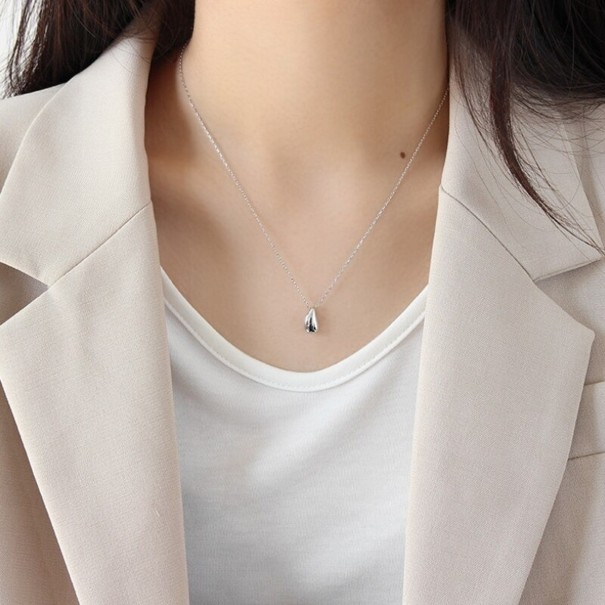 Damhalsband med droppe G528 silver