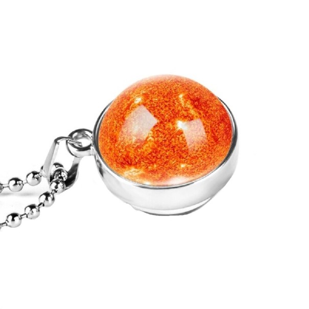 Damhalsband med en planet D378 silver 7