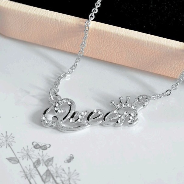 Damhalsband med hänge D125 silver