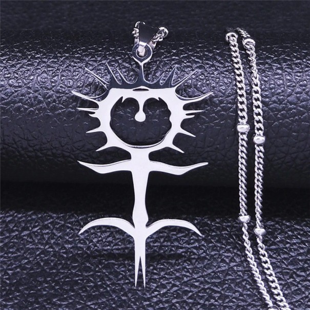 Damhalsband med hänge D154 silver 1