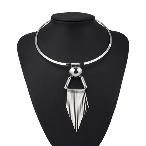 Damhalsband med hänge D261 silver