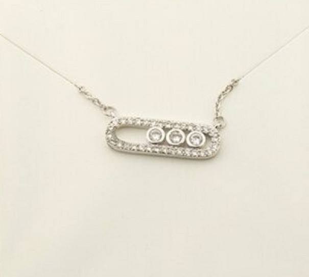 Damhalsband med hänge D321 silver 1