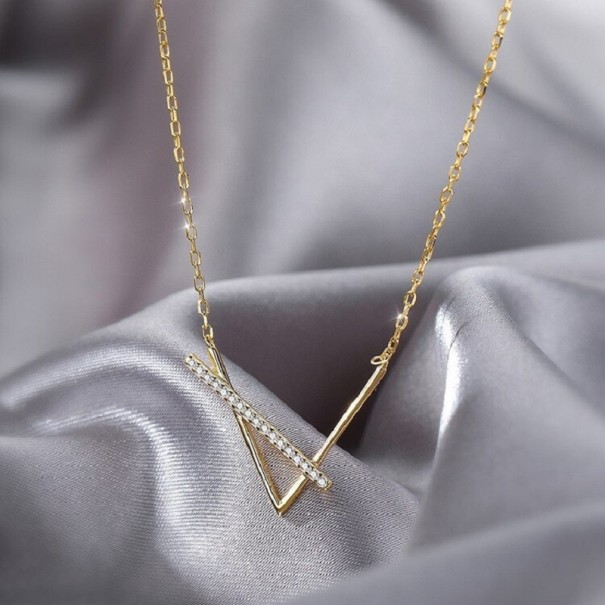 Damhalsband med hänge D446 guld 2