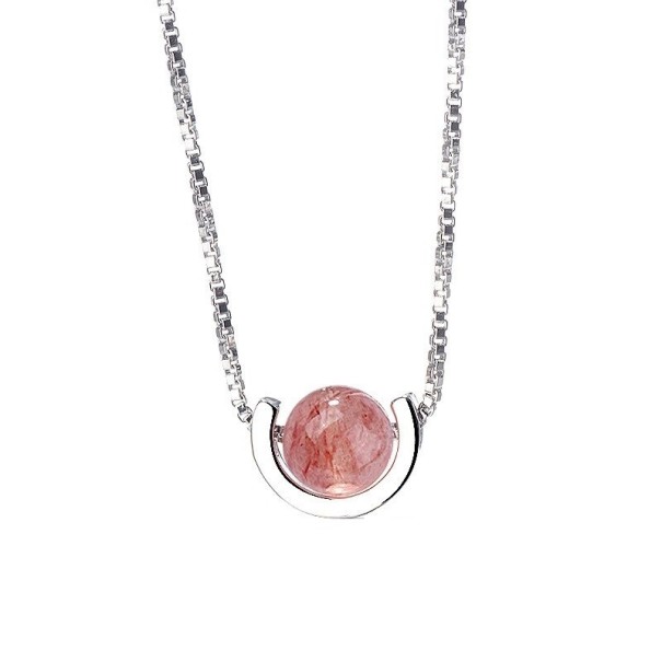 Damhalsband med hänge D478 rosa
