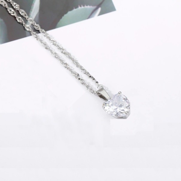 Damhalsband med hjärthänge silver