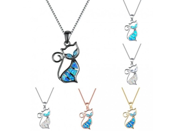 Damhalsband med katt D157