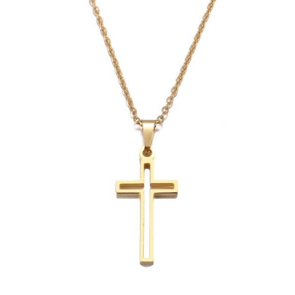 Damhalsband med kors D109 guld