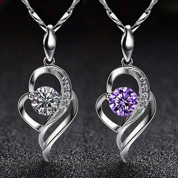 Damhalsband med kristall M123