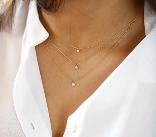 Damhalsband med kristall M47
