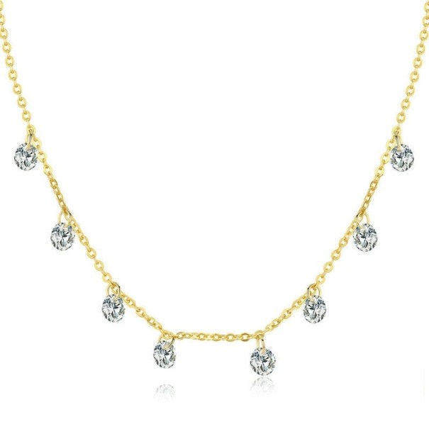 Damhalsband med kristaller guld