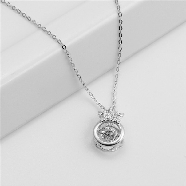 Damhalsband med kronhänge silver