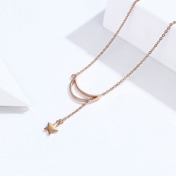 Damhalsband med måne och stjärna gammelrosa