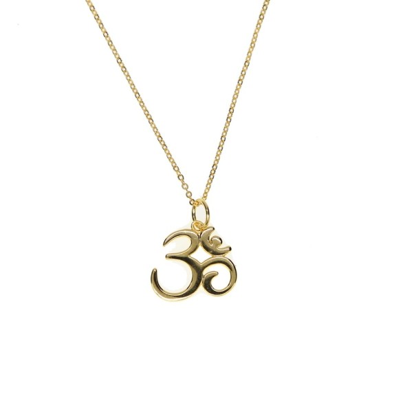Damhalsband med Om-hänge guld