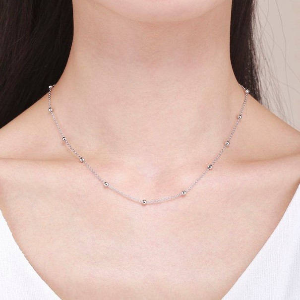 Damhalsband med pärlor M77 40 cm