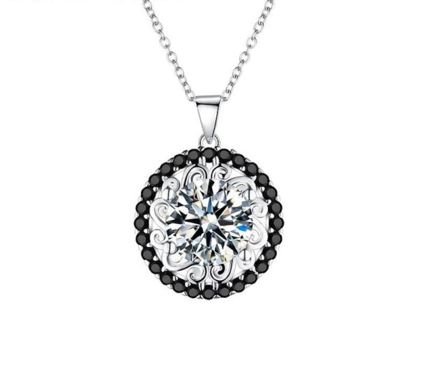 Damhalsband med runt hänge D720 1